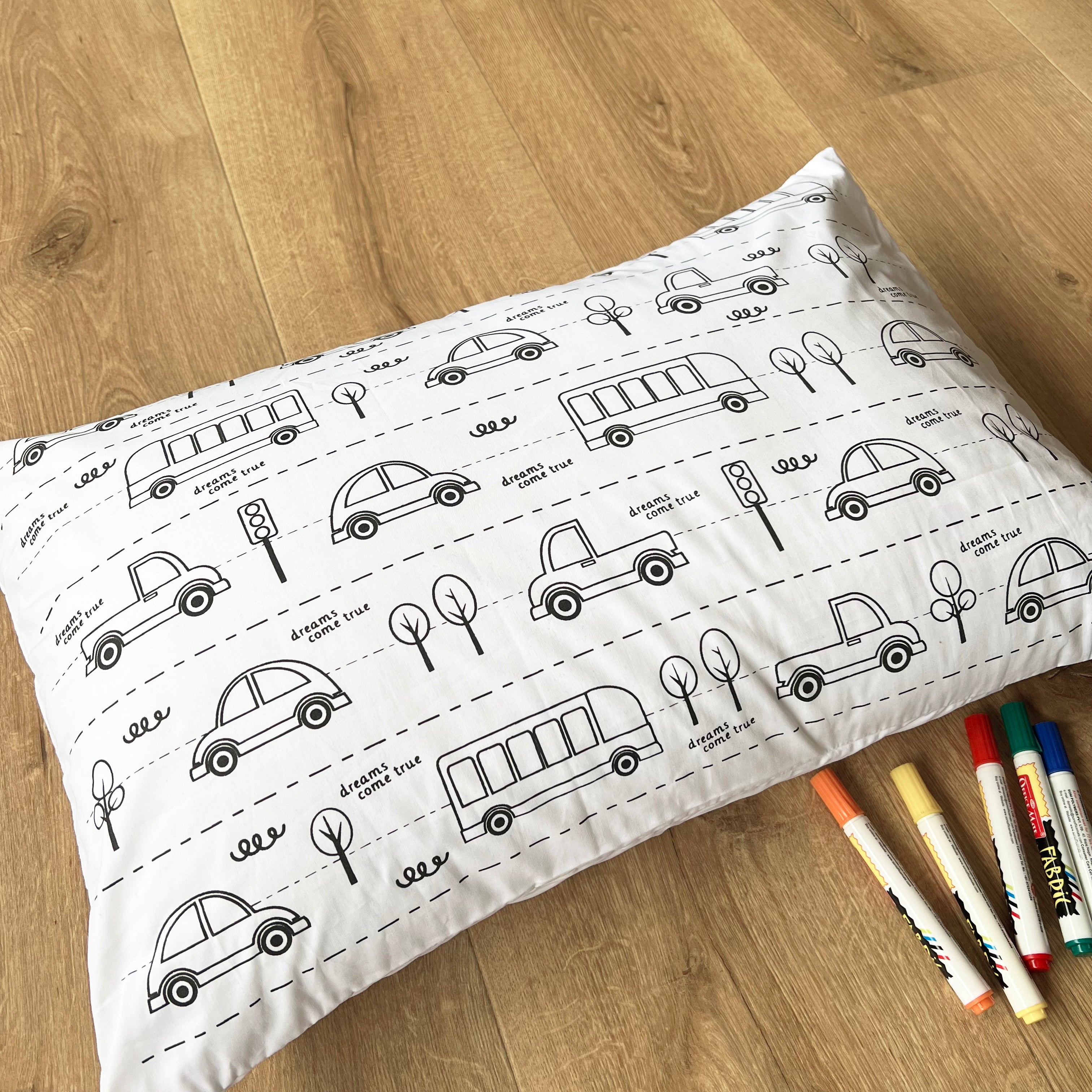 Oranges & Lemons | DIY Pillow Covers | Doodle Art | Kids Art and Colouring Kit | Set of 2 - DCTO001