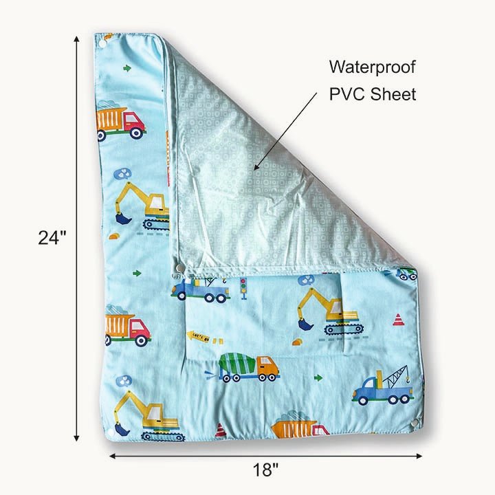 Oranges & Lemons | Reusable Diaper Mat | Set of 3 | Blue - BDCM001