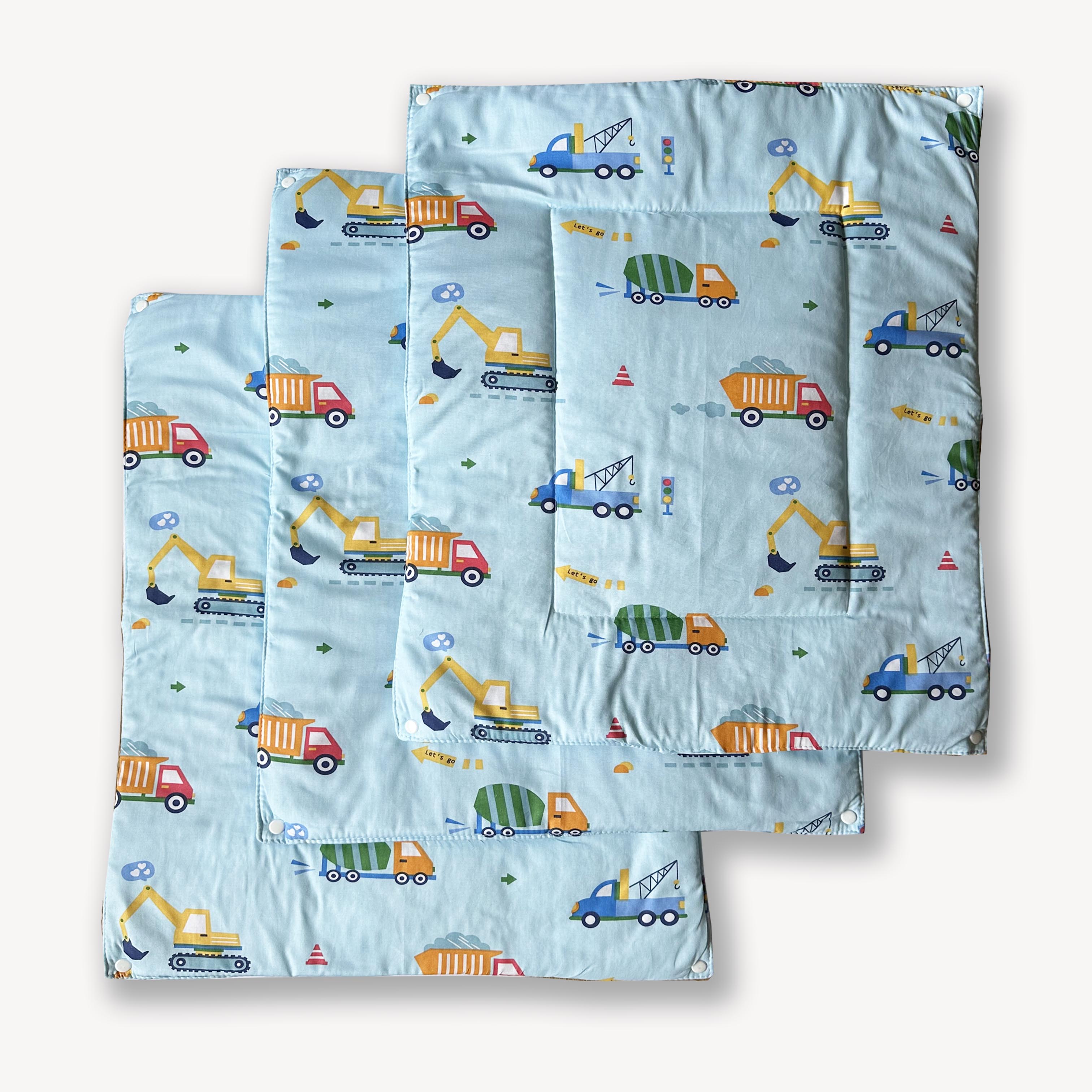 Oranges & Lemons | Reusable Diaper Mat | Set of 3 | Blue - BDCM001