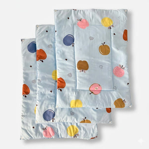 Oranges & Lemons | Reusable Diaper Mat | Set of 3 | Light blue - Diaper Changing Mats