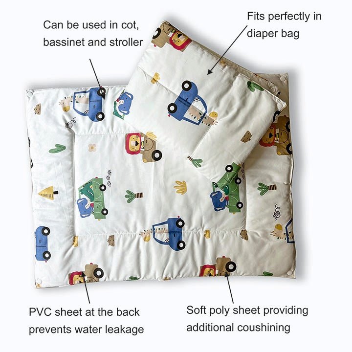 Oranges & Lemons | Reusable Diaper Mat | Set of 3 | Off White - OWDM001