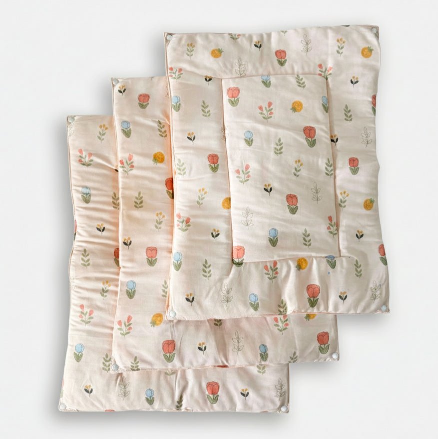 Oranges & Lemons | Reusable Diaper Mat | Set of 3 | Pink - Diaper Changing Mats