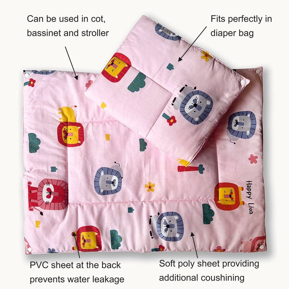 Oranges & Lemons | Reusable Diaper Mat | Set of 3 | Pink - PDCM001