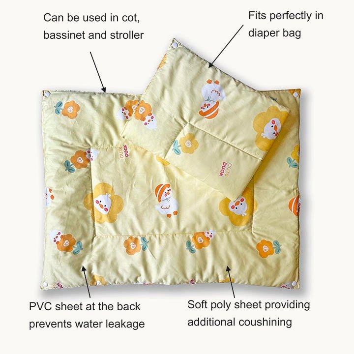 Oranges & Lemons | Reusable Diaper Mat | Set of 3 | Yellow - YDCM001