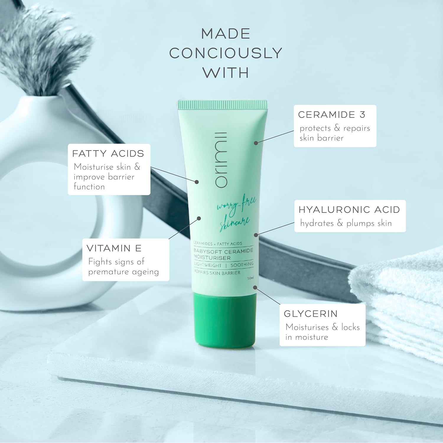 Orimii Babysoft Ceramide Moisturiser for Repairing Skin Barrier (50ml) - OR000018050