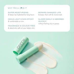 Orimii First Kiss Lip Balm for Moisturizing Dry Lips | Light, Non Sticky & Nourishing Lip Balm | Fragrance & Colour Free - Safe For Mom & Baby - OR000022005