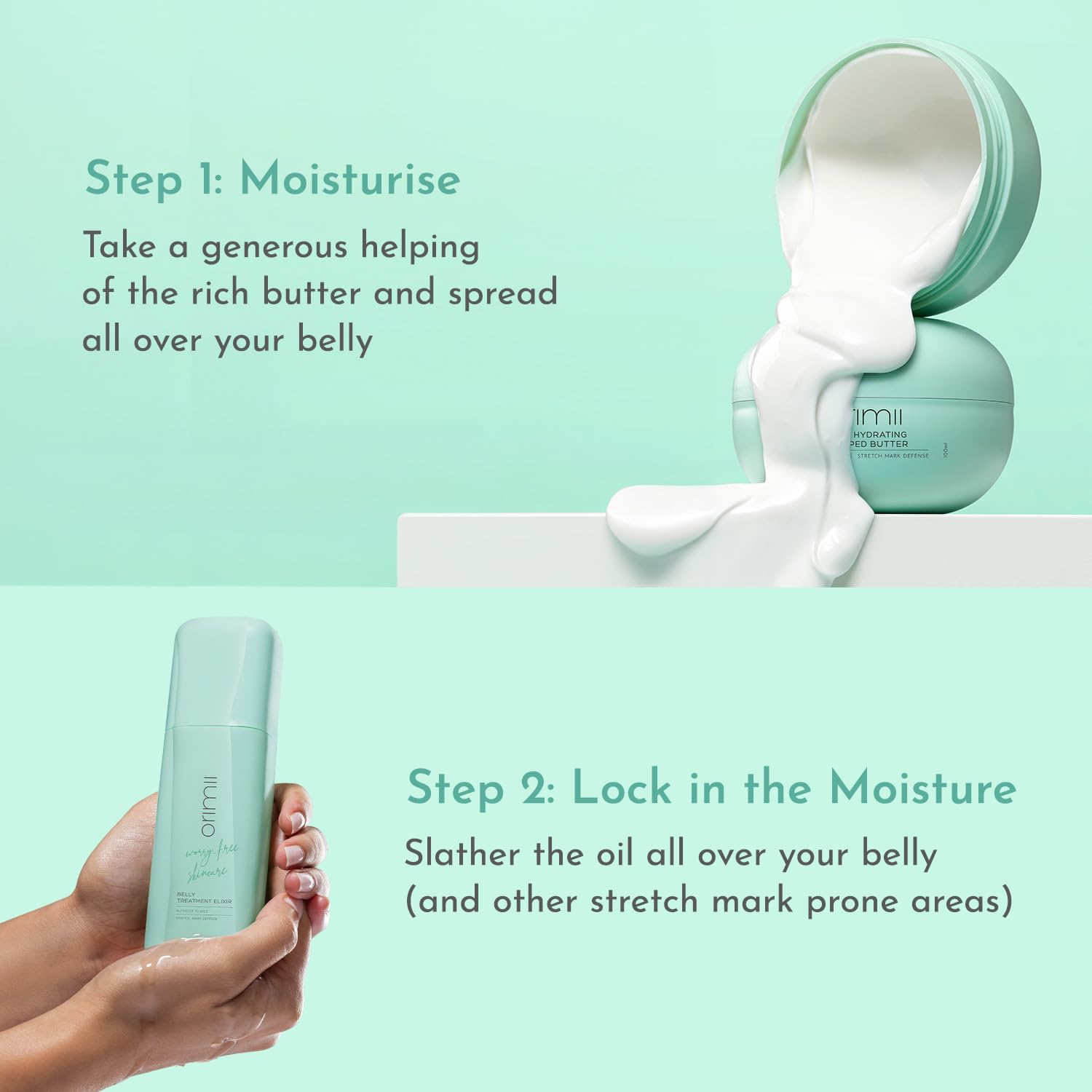 Orimii Happy Belly Pregnancy Defence Set | Stretch Mark Bump Body Butter & Belly Oil Combo for Moms - C2OR0105200