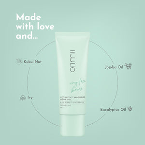 Orimii Leg & Foot Massage Heat Gel for Pain Relief (45ml) with Natural Oils - Pregnancy Safe - OR000017045