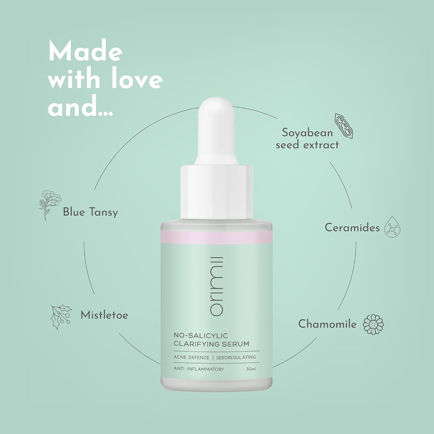 Orimii No Salicylic Clarifying Face Serum for Acne Control - Pregnancy Safe - OR000012030