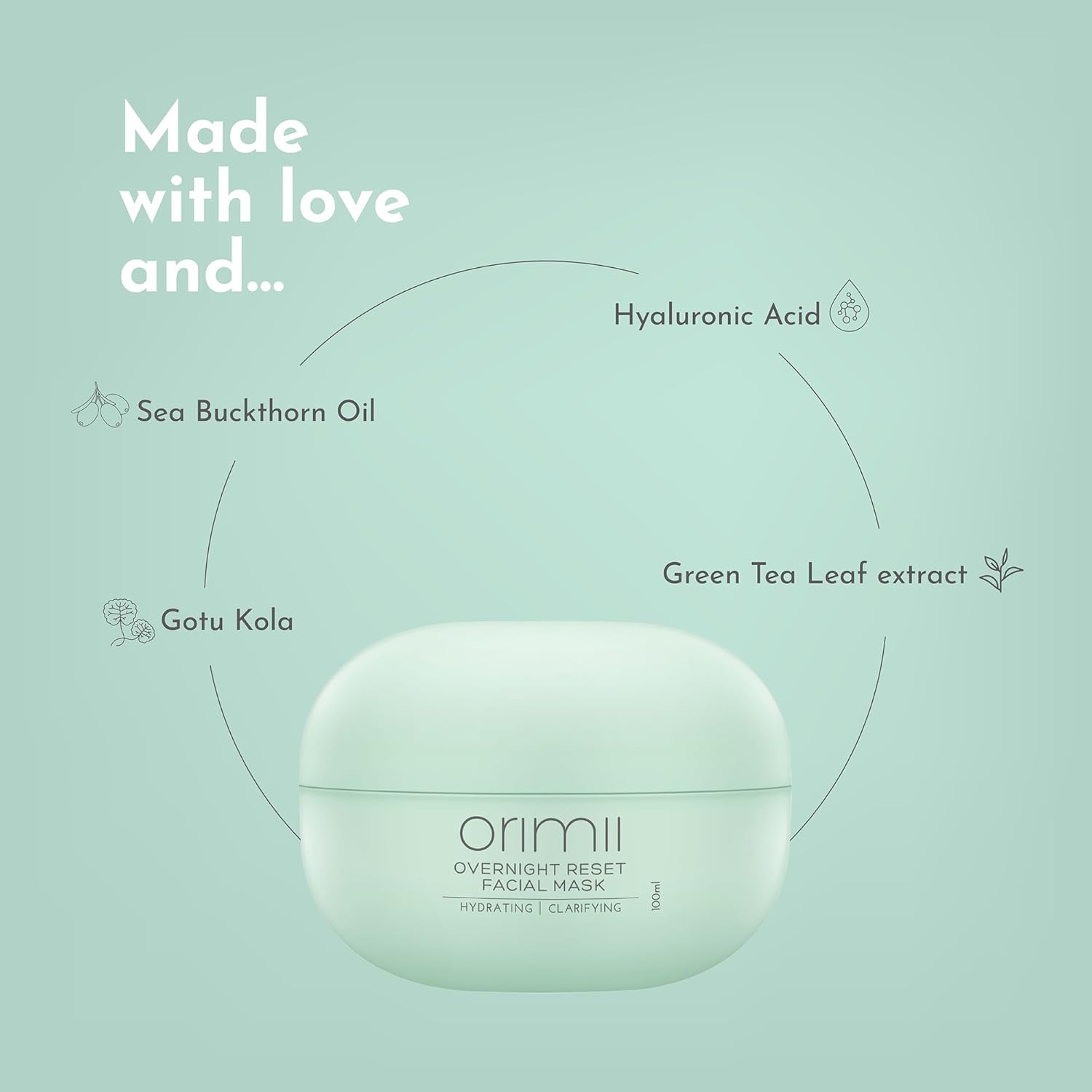 Orimii Sleeping Face Mask for Overnight Skin Repair (100ml) - Pregnancy Safe Night Cream - OR000004100