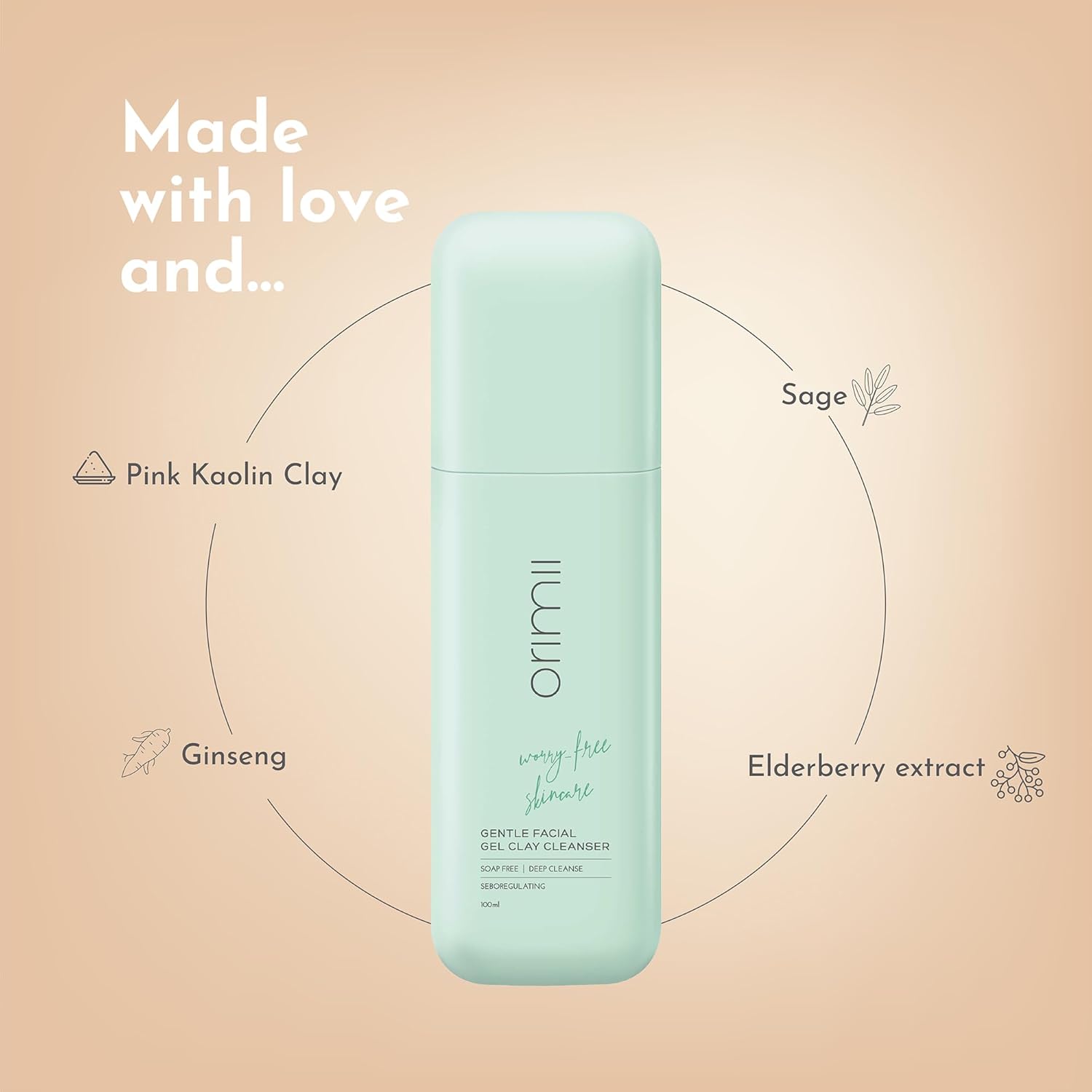 Orimii Soap Free Gentle Cleansing Face Wash for Oil & Acne Control - Pregnancy Safe - OR000015100