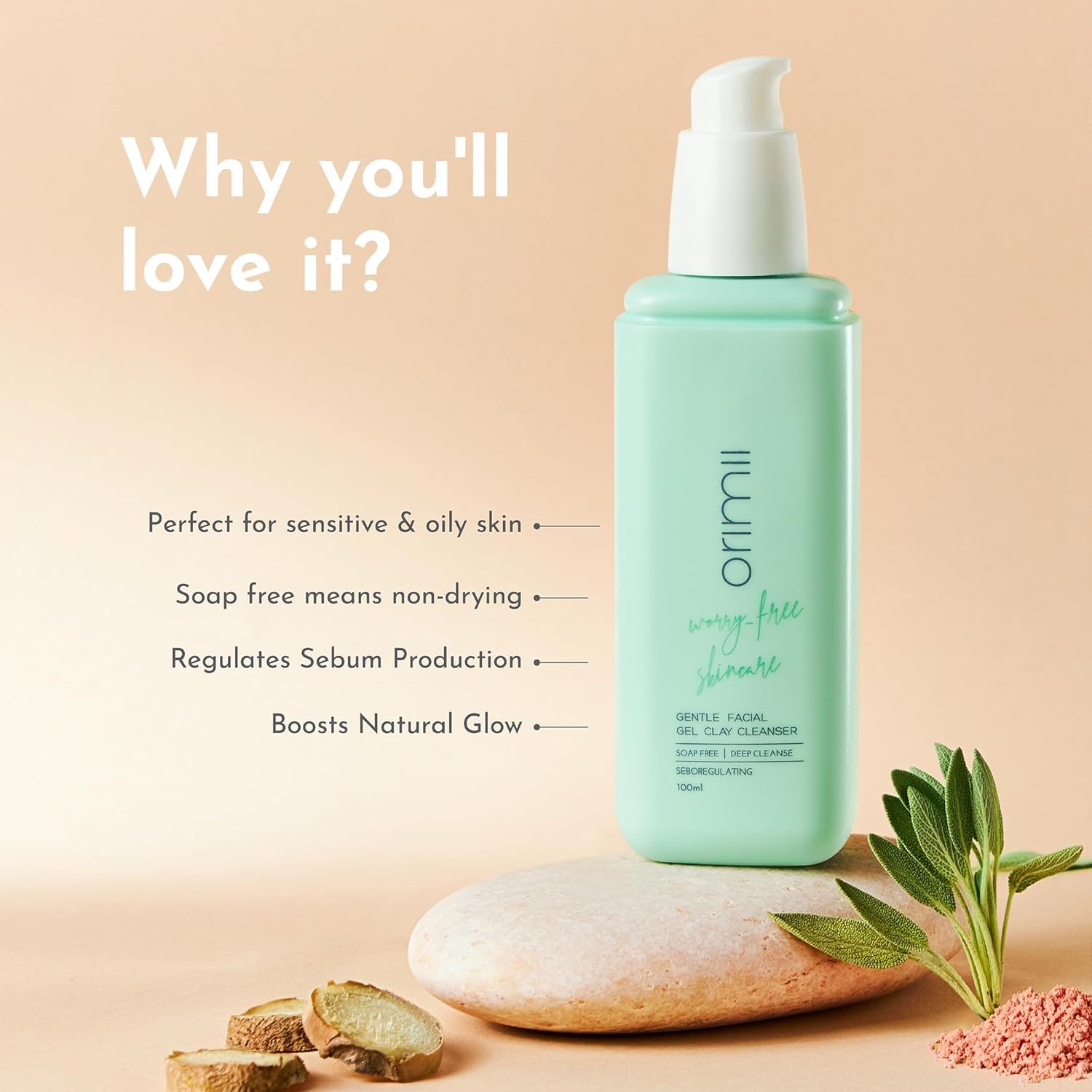 Orimii Soap Free Gentle Cleansing Face Wash for Oil & Acne Control - Pregnancy Safe - OR000015100