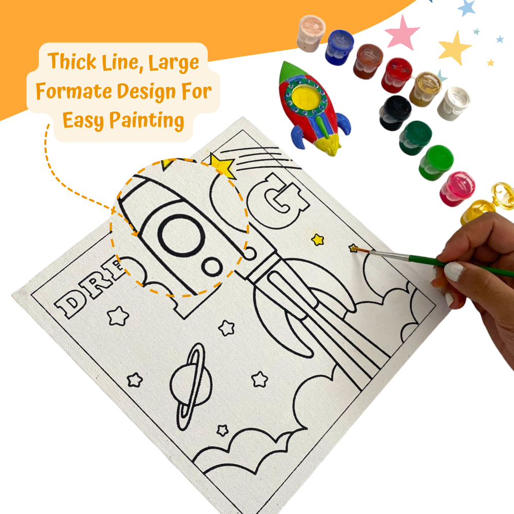 Craftopedia 4 In 1 Canvas Set - Outer Space | DIY Art and Craft Kit