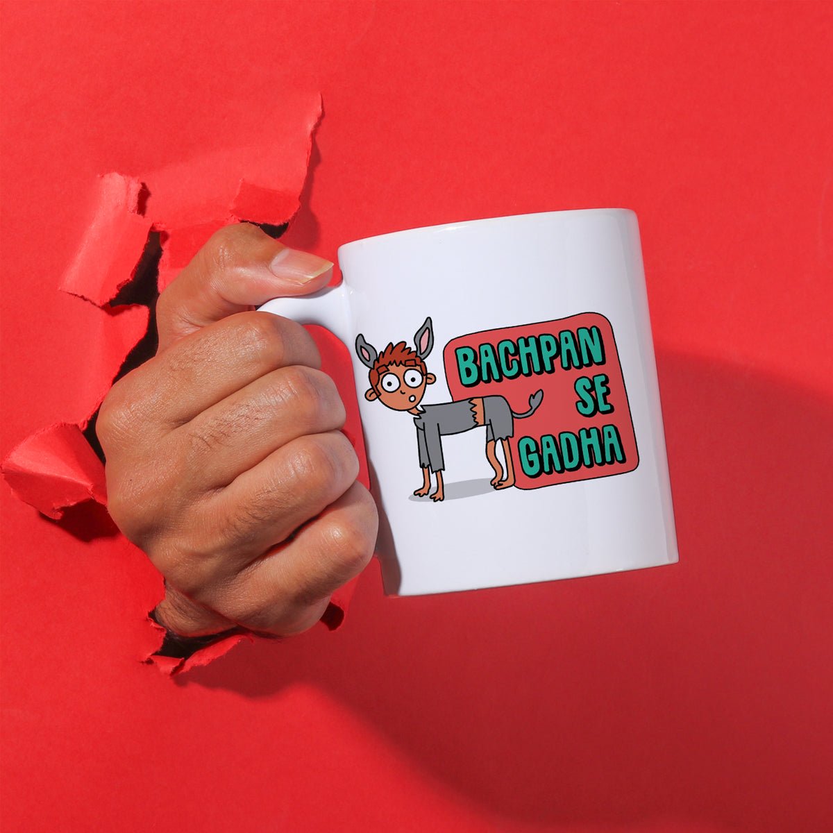 Oye Happy Bachpan Se Gadha Rakhi with Mug – Funny Rakhi Gift for Brother / Bhai - OHBSGC