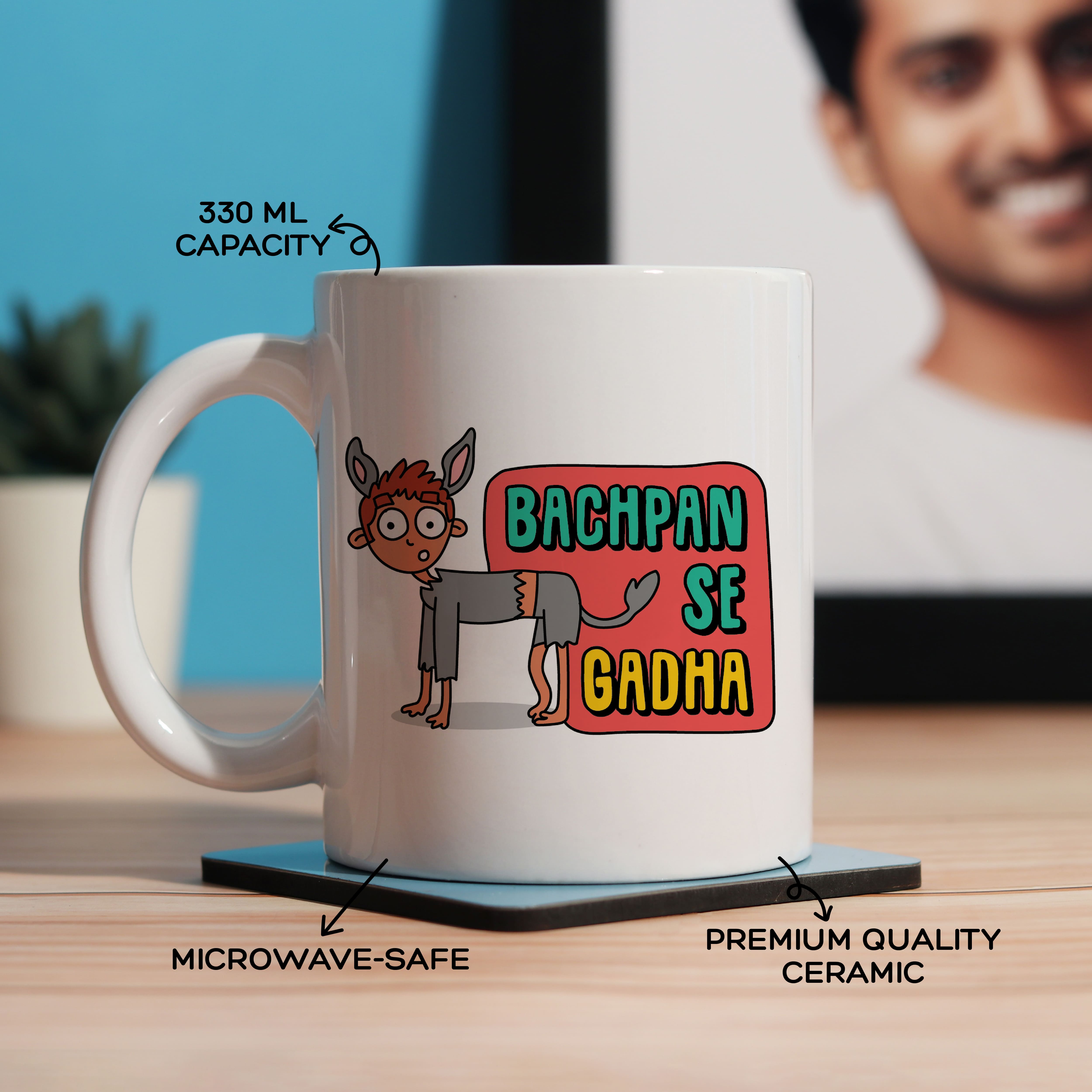Oye Happy Bachpan Se Gadha Rakhi with Mug – Funny Rakhi Gift for Brother / Bhai - OHBSGC