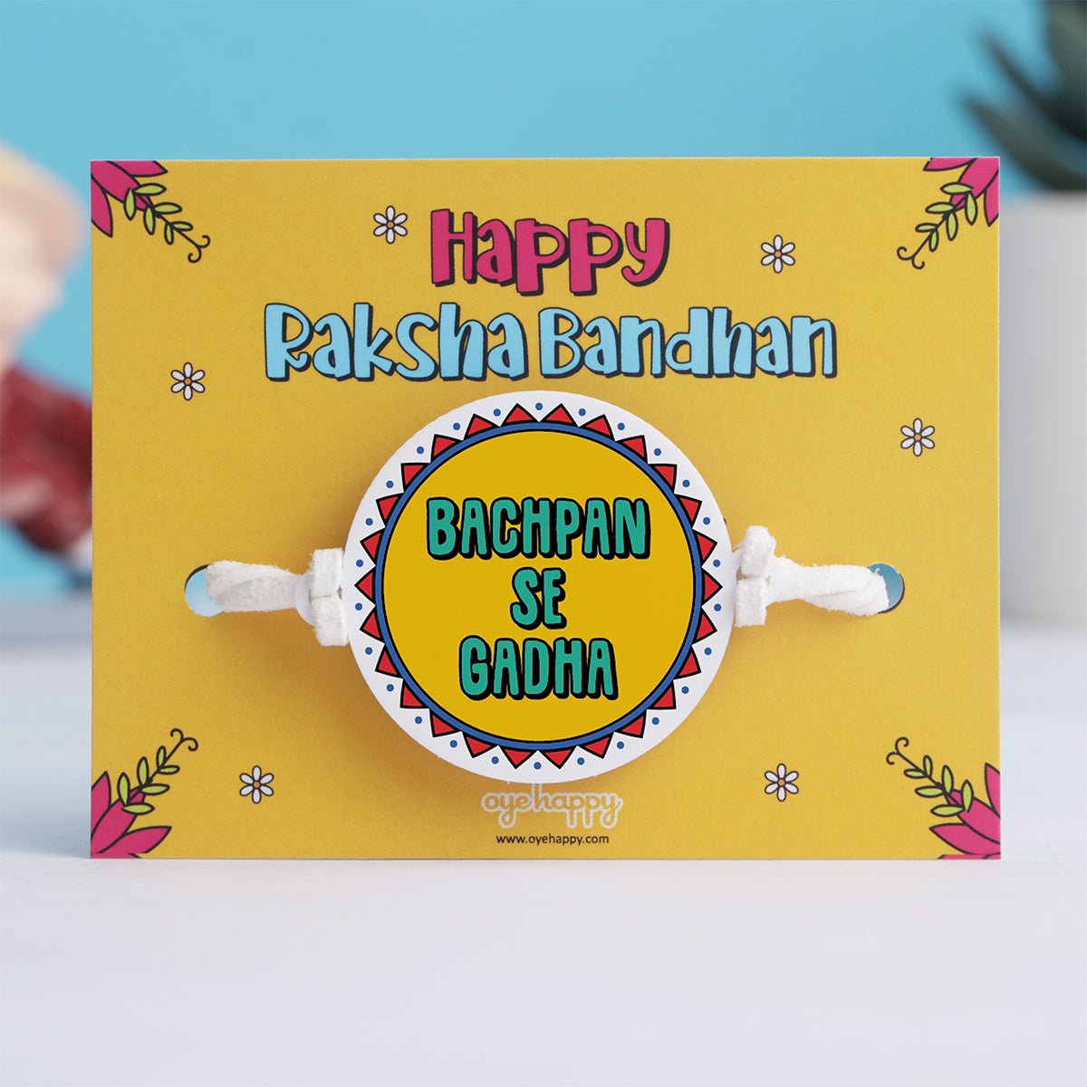 Oye Happy Bachpan Se Gadha Rakhi with Mug – Funny Rakhi Gift for Brother / Bhai - OHBSGC