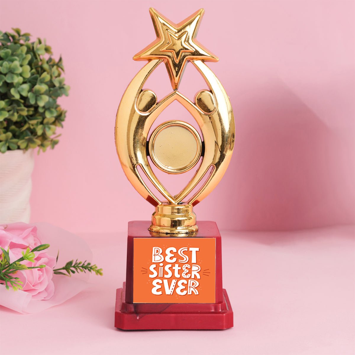 Oye Happy Best Sis Sash with Trophy – Raksha Bandhan Gift Combo for Sister / Behan - OHBSST