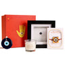 Oye Happy Evil Eye Rakhi Hamper – Om Rakhi, Negativity Shield Frame, Spiritual Candle & Charm | Rakhi Gift for Brother, Bhai & Bhaiya - OHEERH