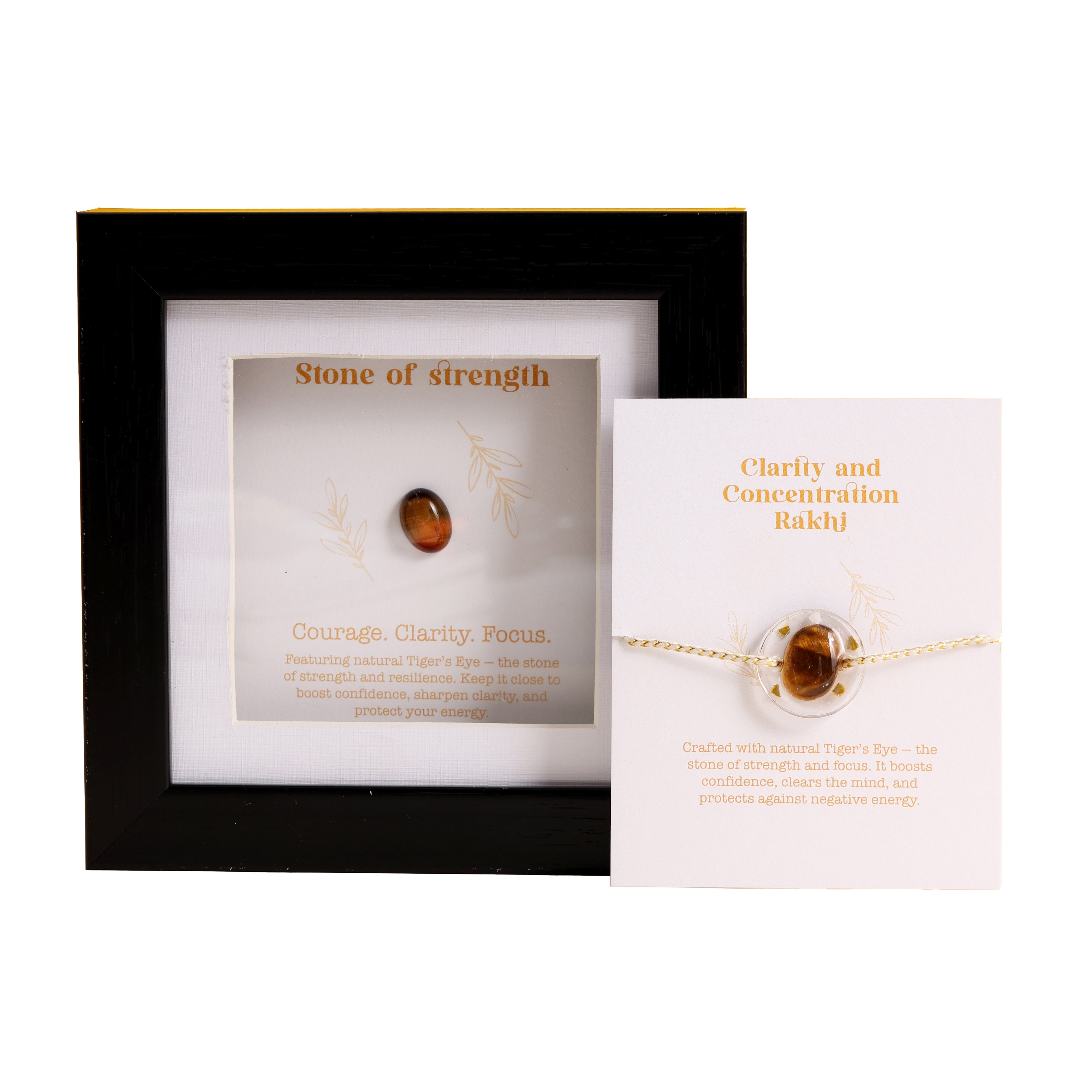 Oye Happy Focus & Success Rakhi Combo – Gemstone Rakhi with Motivation Frame | Rakhi Gift for Brother, Bhaiya - OHFSRC