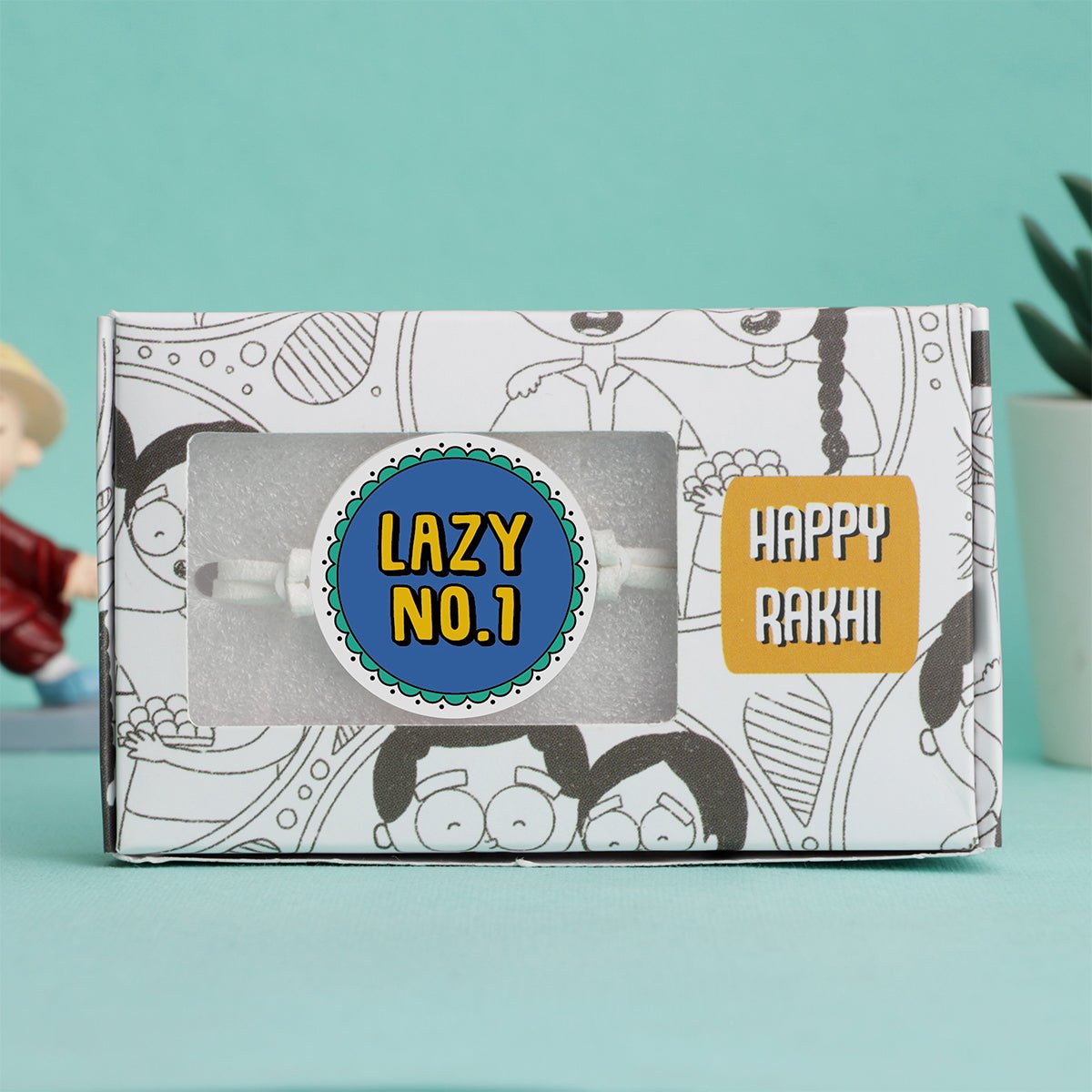 Oye Happy Lazy No.1 Rakhi with Best Brother Mug – Fun Rakhi Gift Combo for Bhai / Brother - OHLNOC