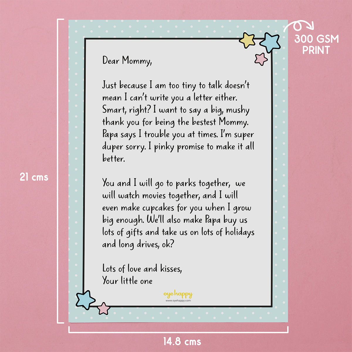 Oye Happy Letter from Baby – A Heartfelt Mother's Day Card - OHLFB
