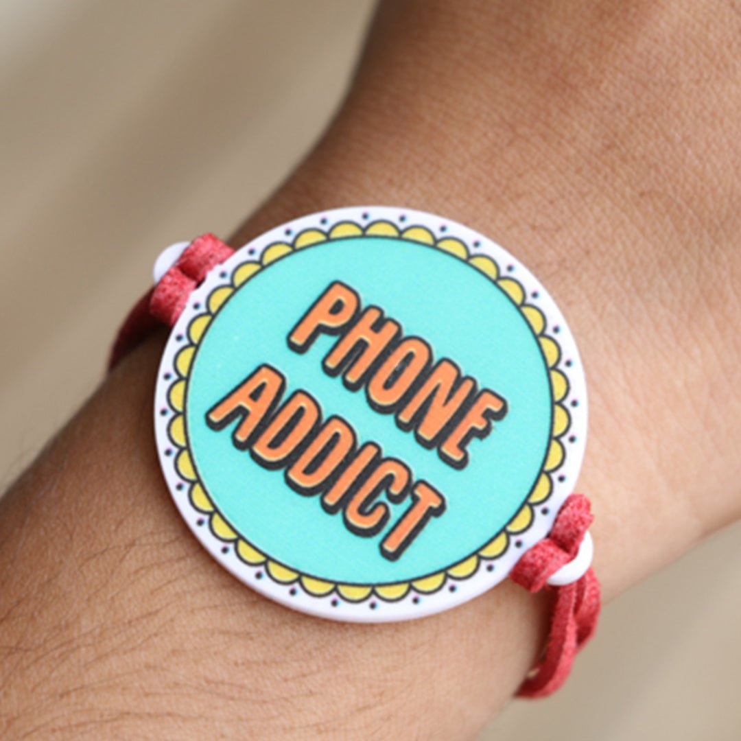 Oye Happy Phone Addict Rakhi & Mug Combo – Funny Rakhi Gift | Quirky Gift Set for Kids - OHPAC