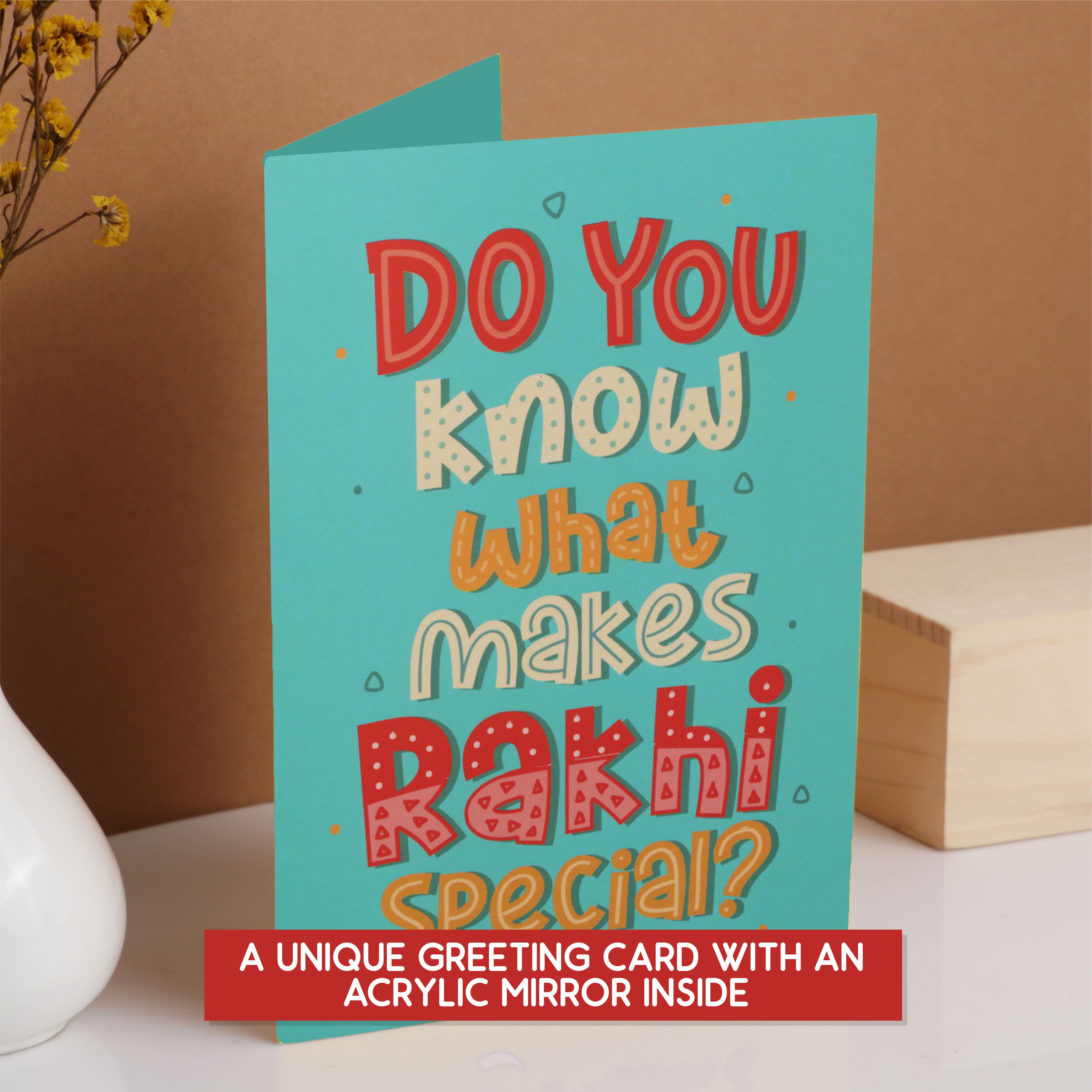 Oye Happy Rakhi Mirror Card – Quirky Rakhi Greeting card for Brother / Bhai - OHRMC