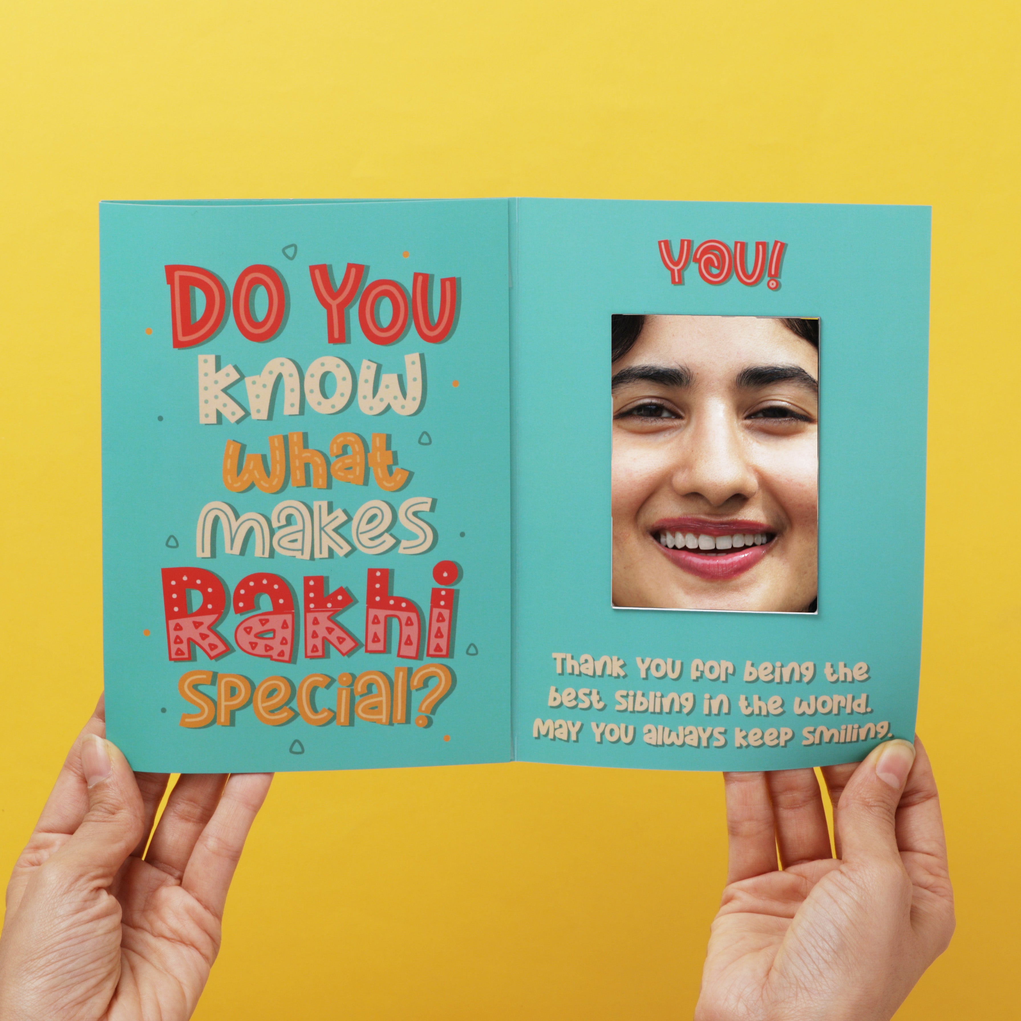 Oye Happy Rakhi Mirror Card – Quirky Rakhi Greeting card for Brother / Bhai - OHRMC