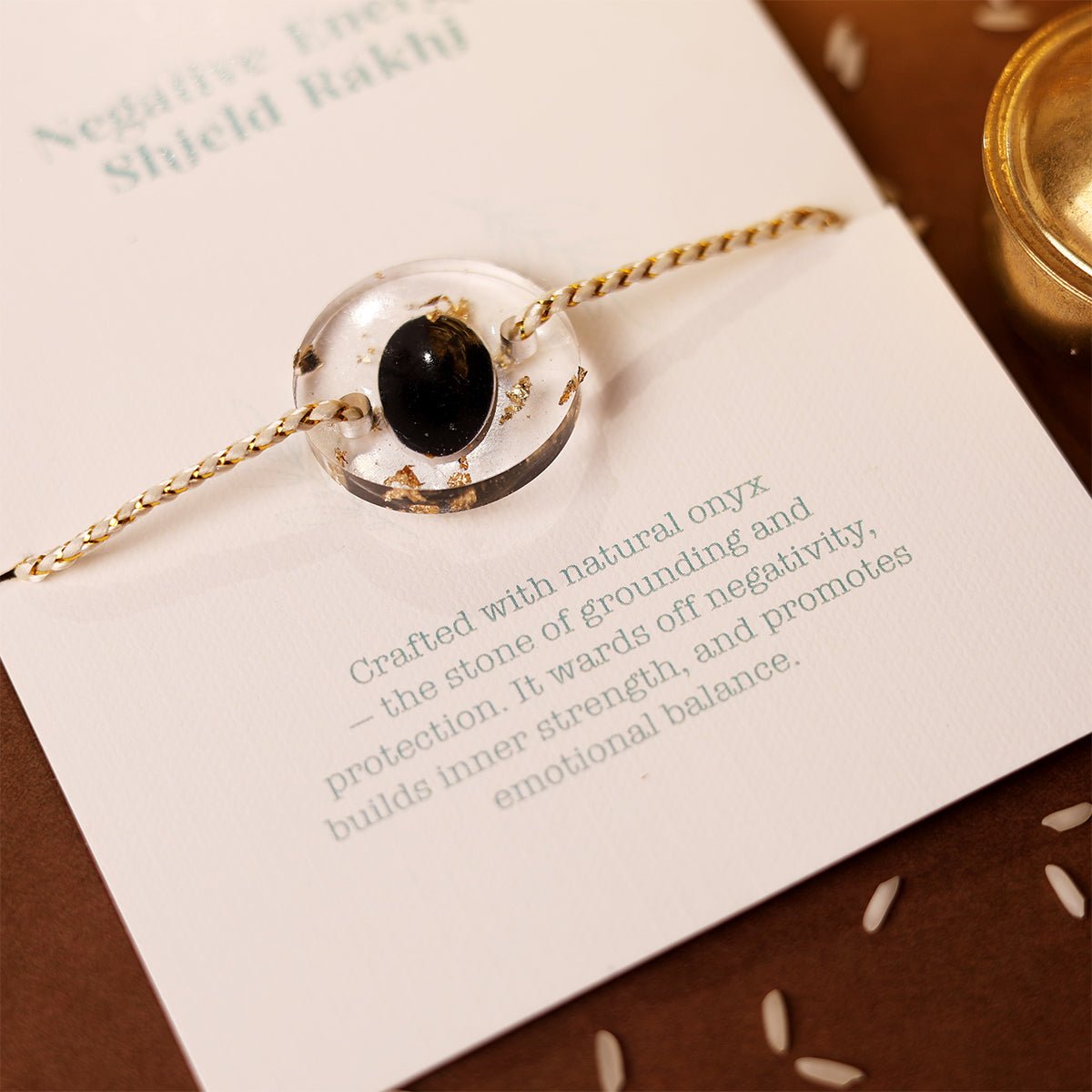 Oye Happy Strength Gemstone Rakhi | Raksha Bandhan Gift for Brother / Sister - OHSGR