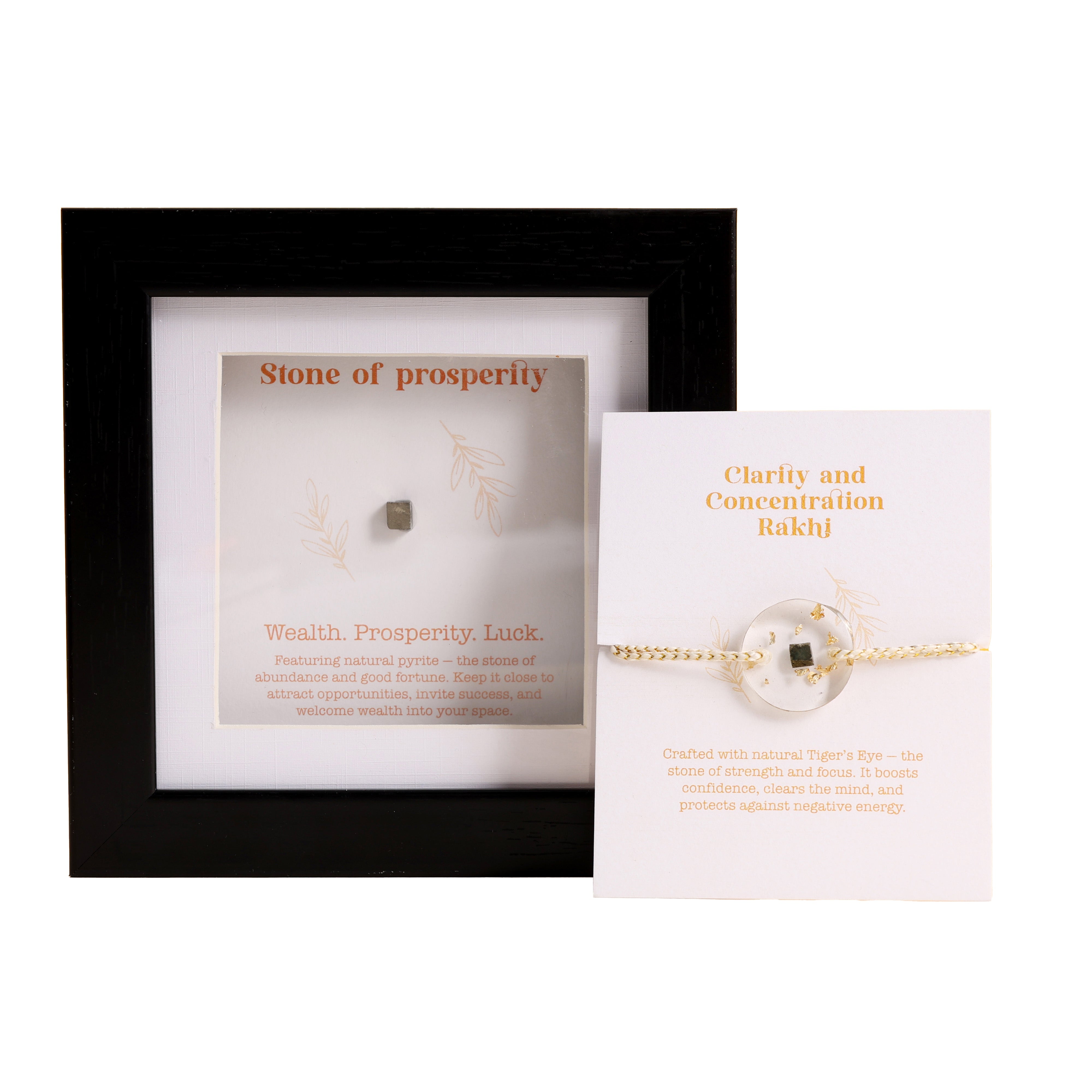 Oye Happy Wealth & Prosperity Rakhi Combo – Gemstone Rakhi with Spiritual Frame | RakhiGift for Brother & Bhaiya