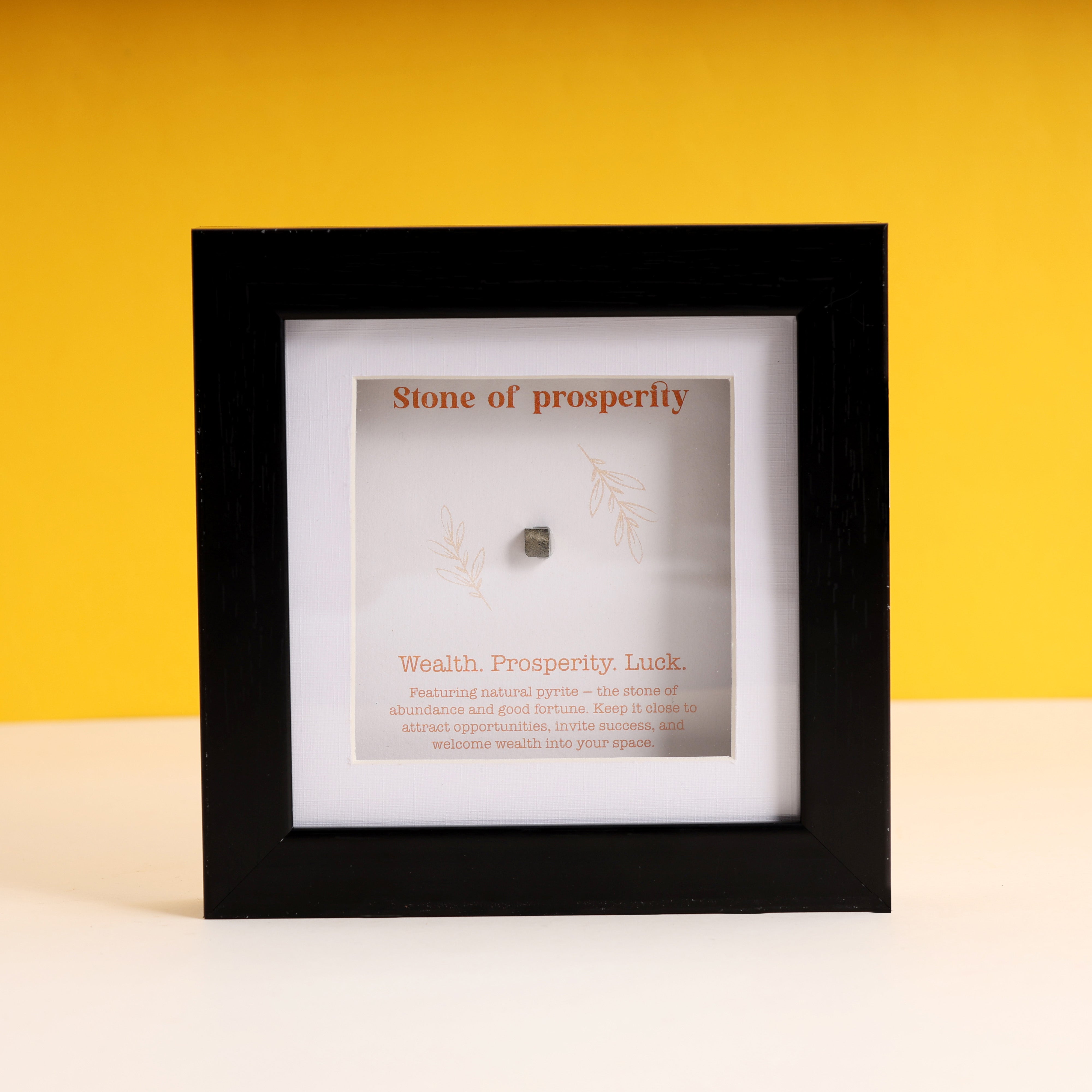 Oye Happy Wealth & Prosperity Stone Frame – Spiritual Gift with Gemstones | Rakhi Gift for Brother, Bhai & Bhaiya - OHWPF