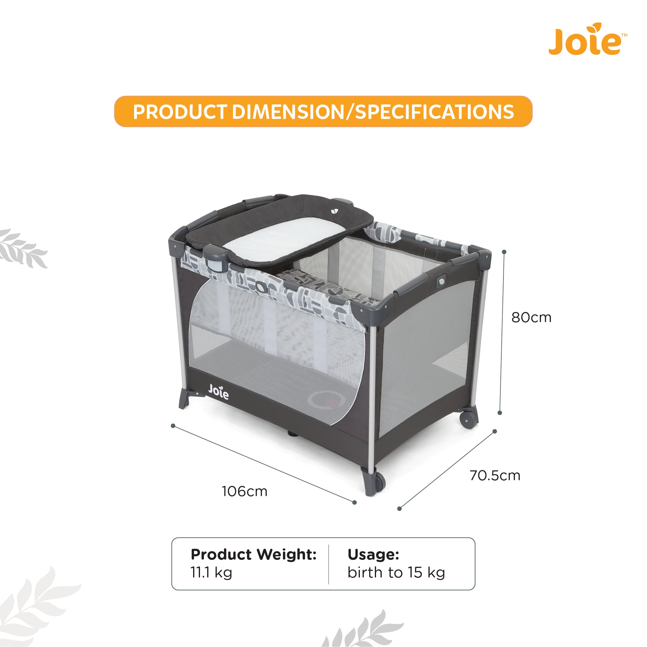 Joie Playard Commuter Change  Logan Birth+ to 15 kg