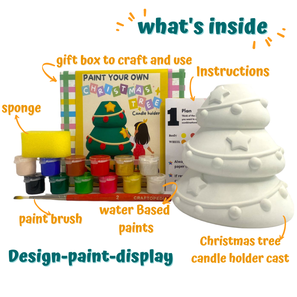 Craftopedia Paint Your Own Christmas Tree Candle Holder