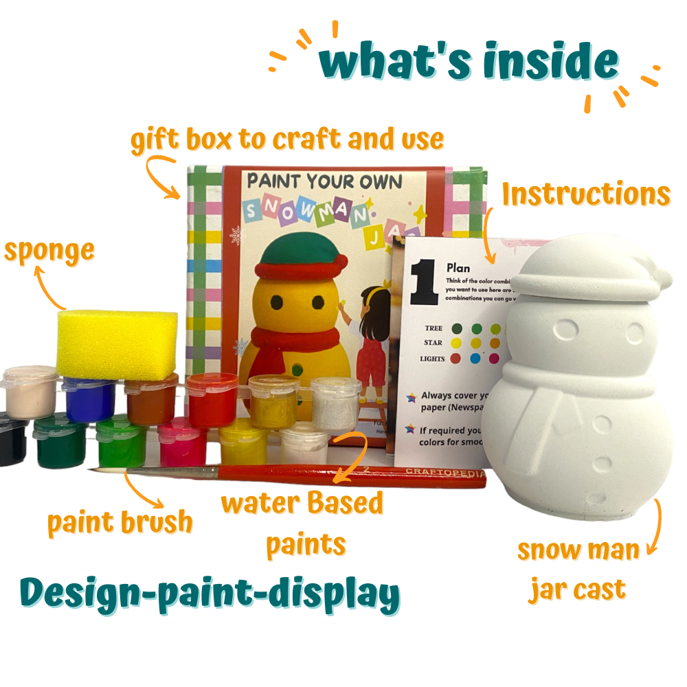 Craftopedia Paint Your Own Snowman Jar