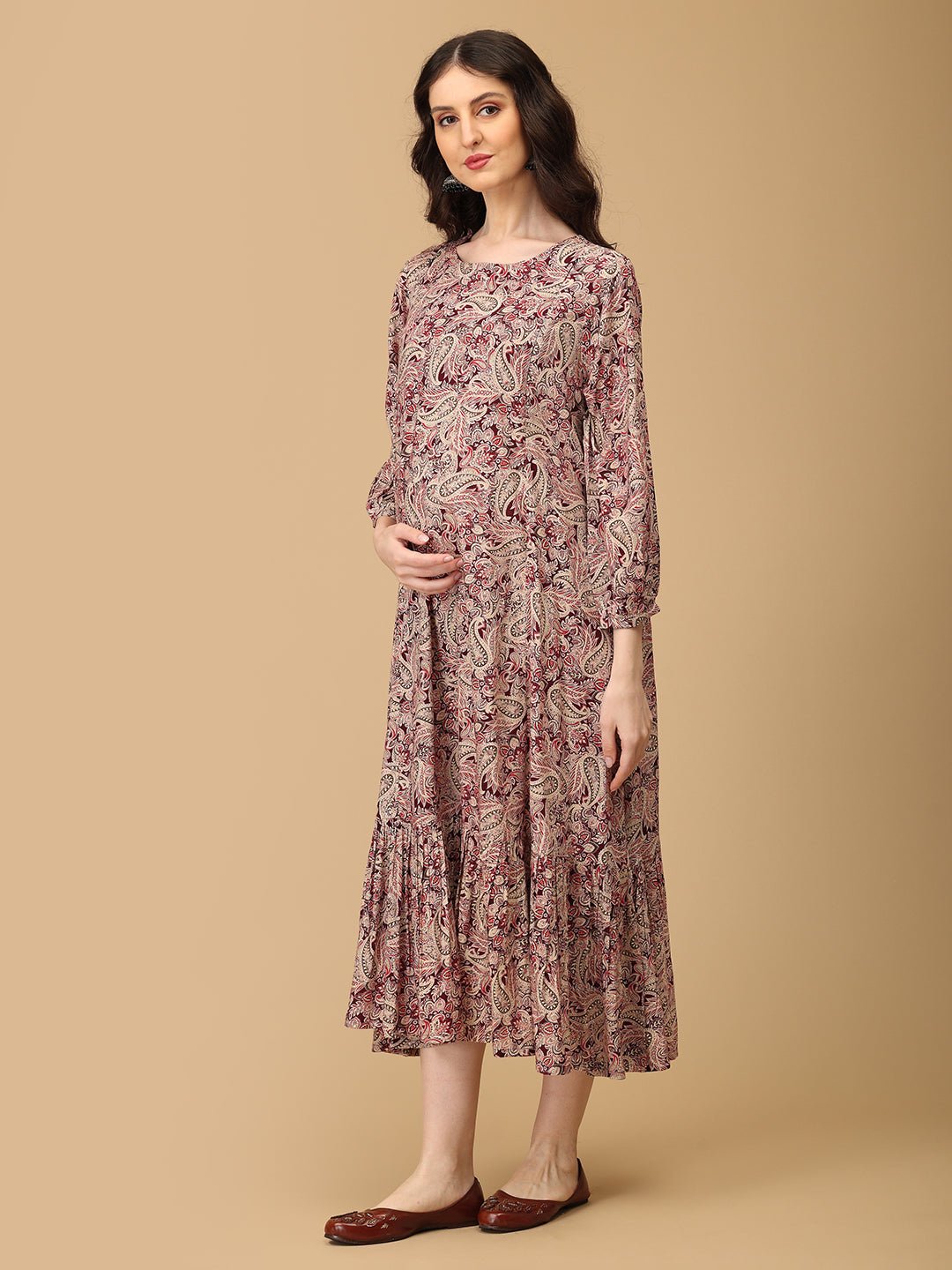 Paisley Allure Maternity and Nursing Dress - DRS - SK - PSALR - S