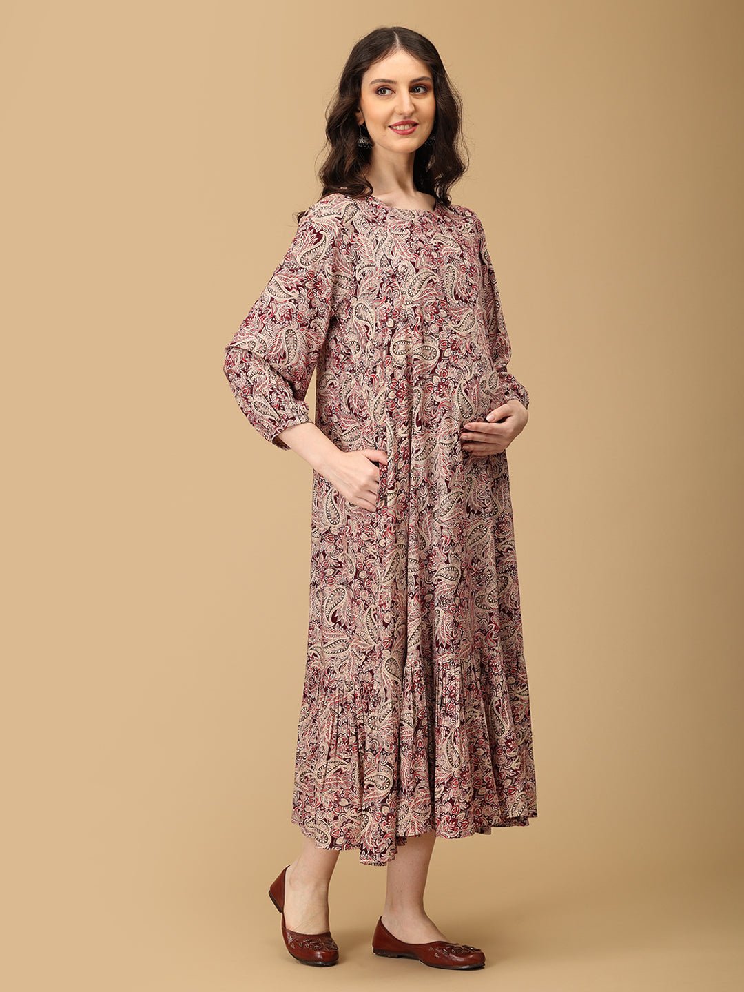 Paisley Allure Maternity and Nursing Dress - DRS - SK - PSALR - S