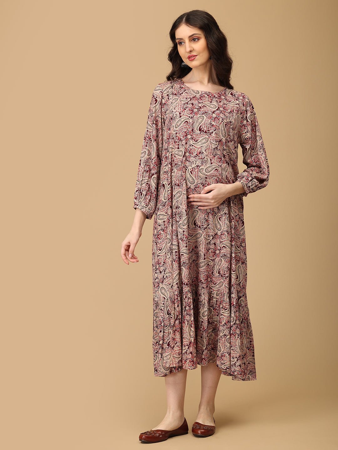 Paisley Allure Maternity and Nursing Dress - DRS - SK - PSALR - S