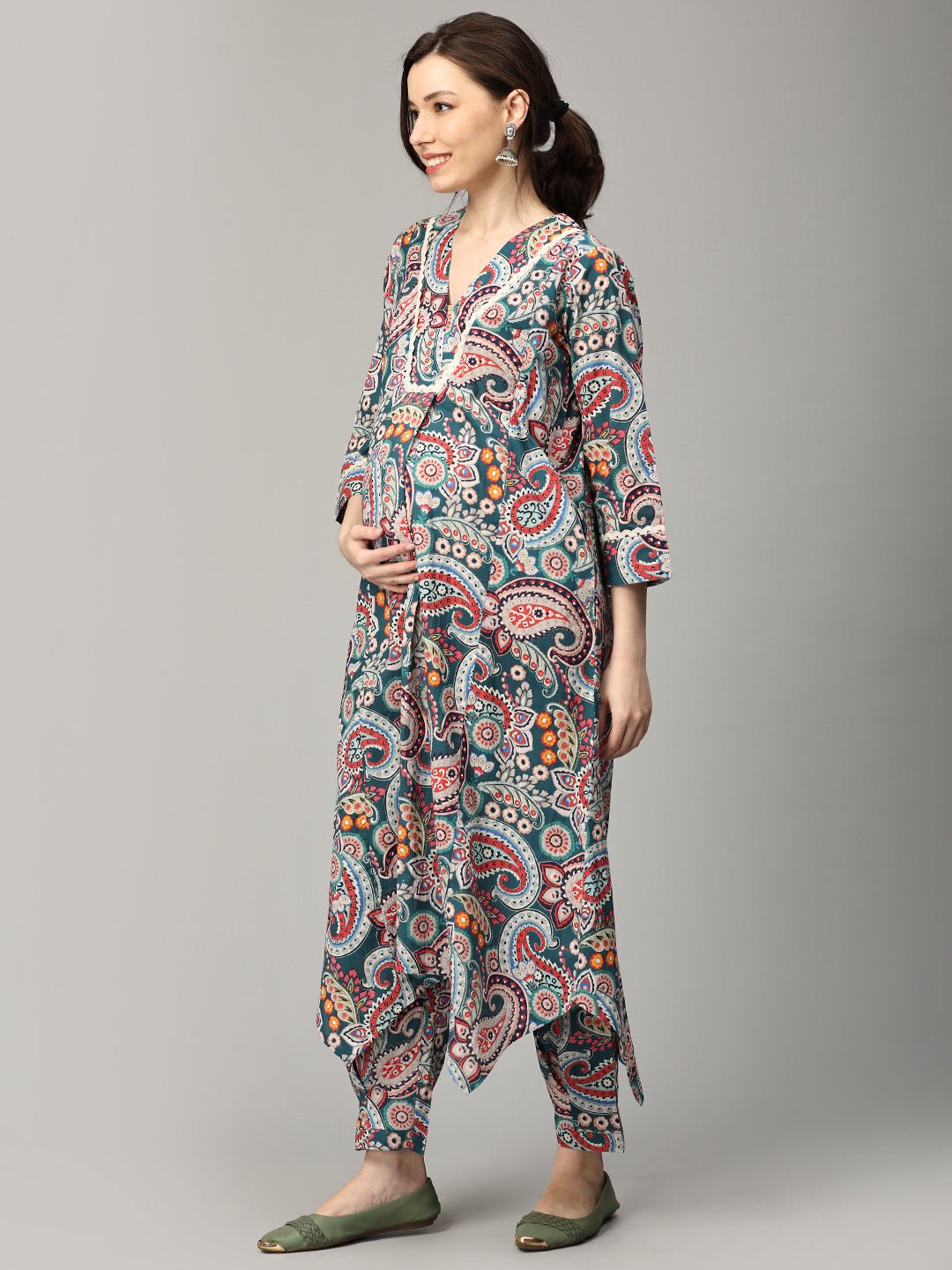 Paisley Dreamscape Maternity Nursing Co Ord Set - MEW - SK - PSDRS - S