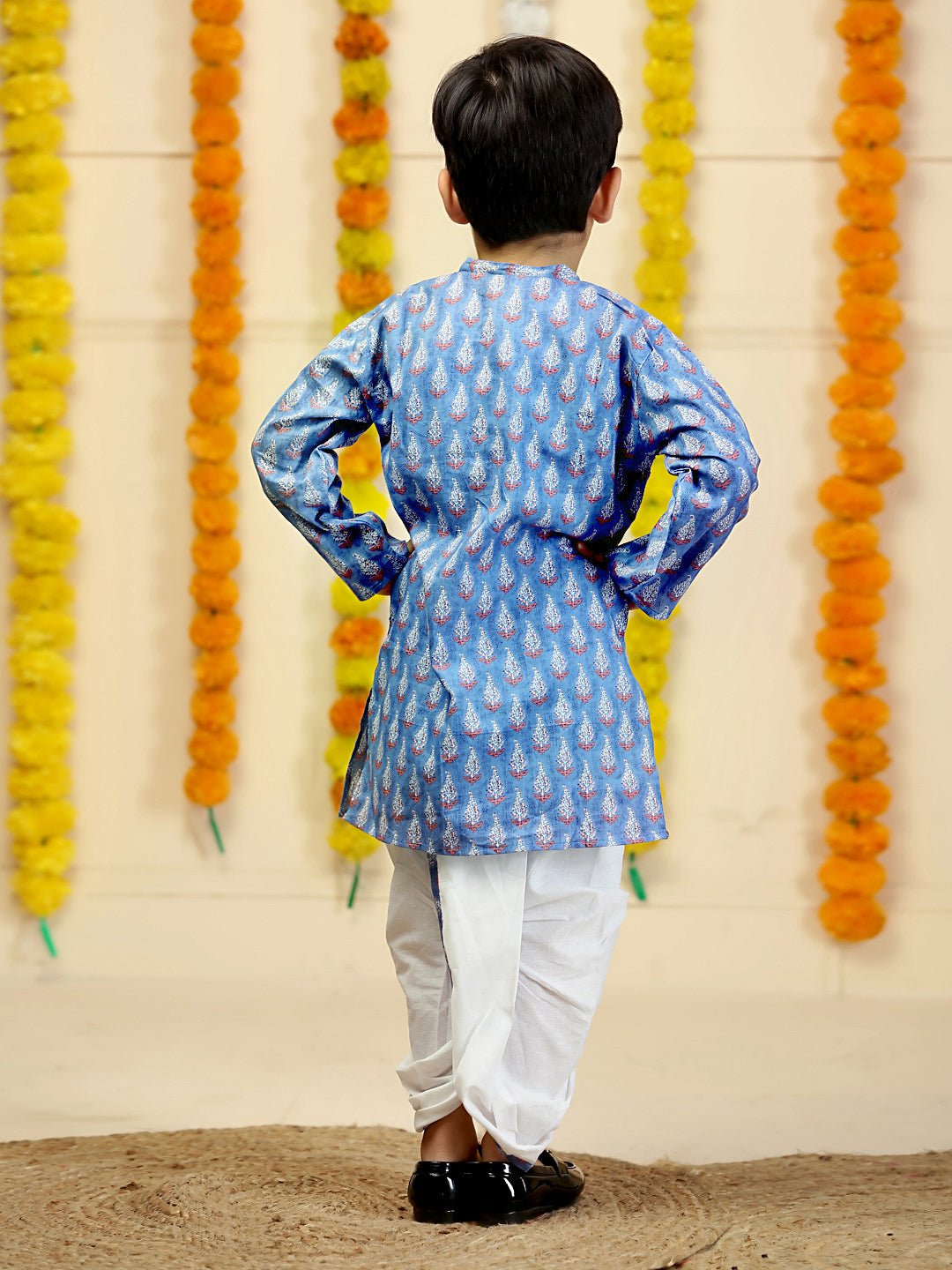 Royal Blue Boys Dhoti Kurta Set