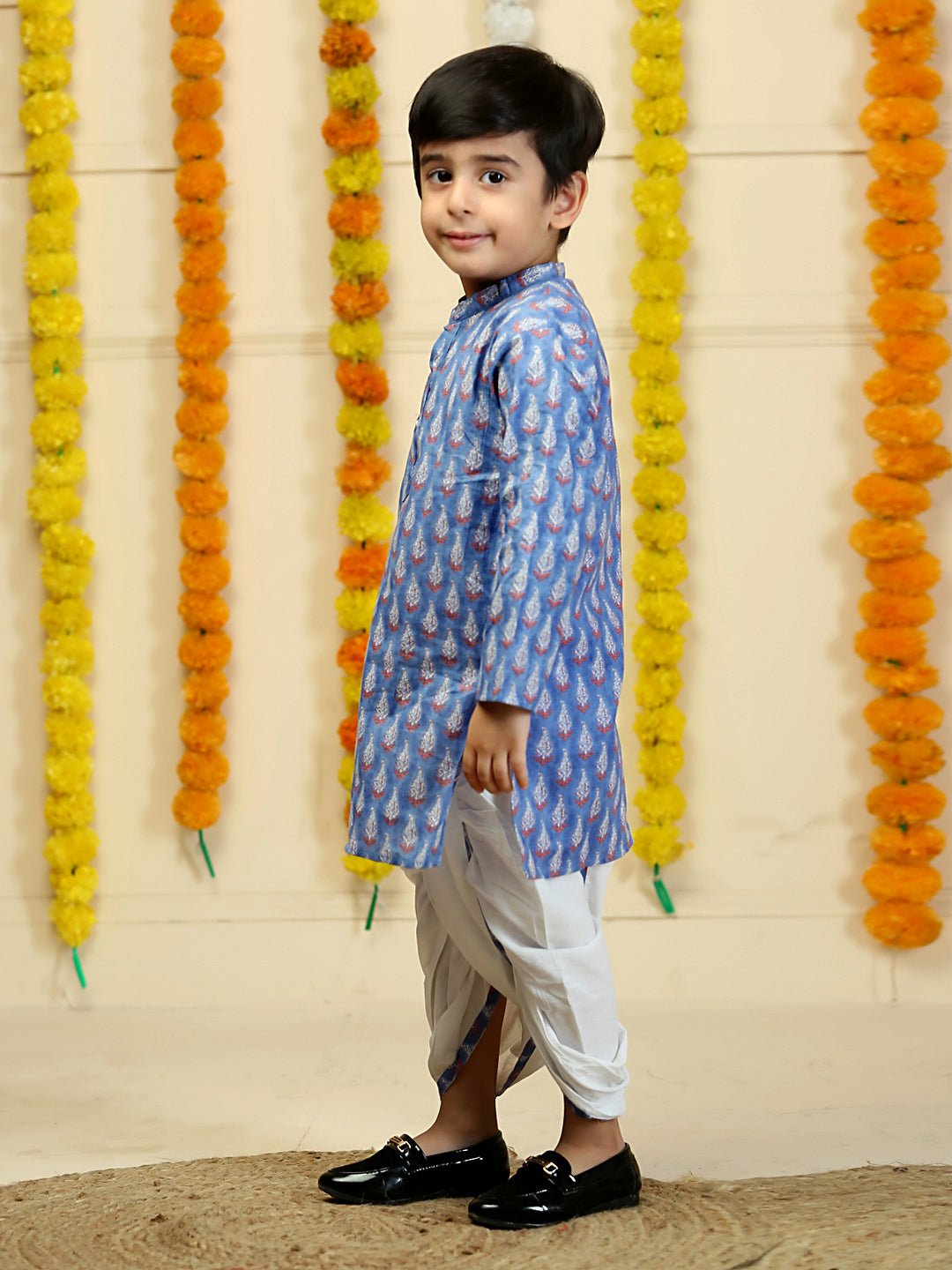 Royal Blue Boys Dhoti Kurta Set
