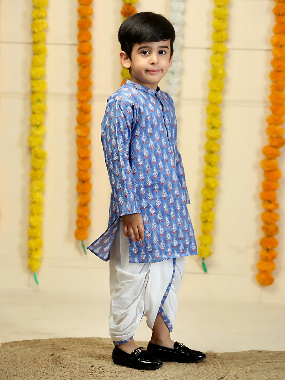 Royal Blue Boys Dhoti Kurta Set