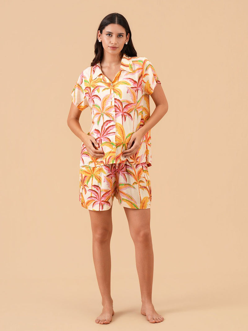 Palm Before Bed Maternity and Nursing Nightwear Set