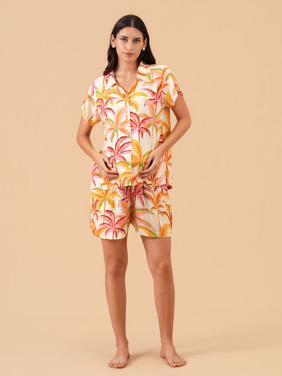Palm Before Bed Maternity and Nursing Nightwear Set