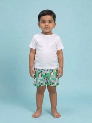 Palm Paradise Boys Swim Shorts - 6 - 12 Months Kids Swimwear