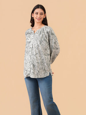 Palm Paradise Maternity and Nursing Top - S Maternity and Nursing Tops