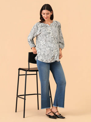 Palm Paradise Maternity and Nursing Top - S Maternity and Nursing Tops