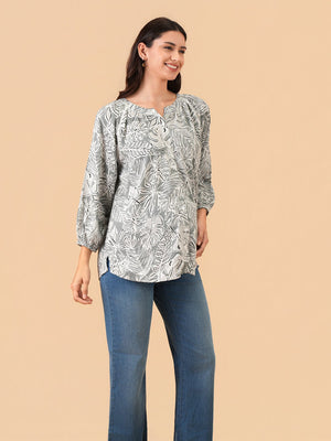 Palm Paradise Maternity and Nursing Top - S Maternity and Nursing Tops
