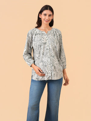 Palm Paradise Maternity and Nursing Top - S Maternity and Nursing Tops