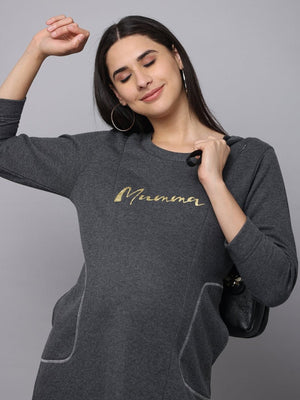 Paloma Grey Maternity Sweater Dress with Nursing - DRS-PLMGRY-S