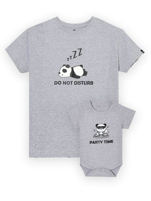 Panda Mumma and Baby Twinning - Combo of 1 T-shirt and 1 Onesie - TNW2 - PNDMTSOS